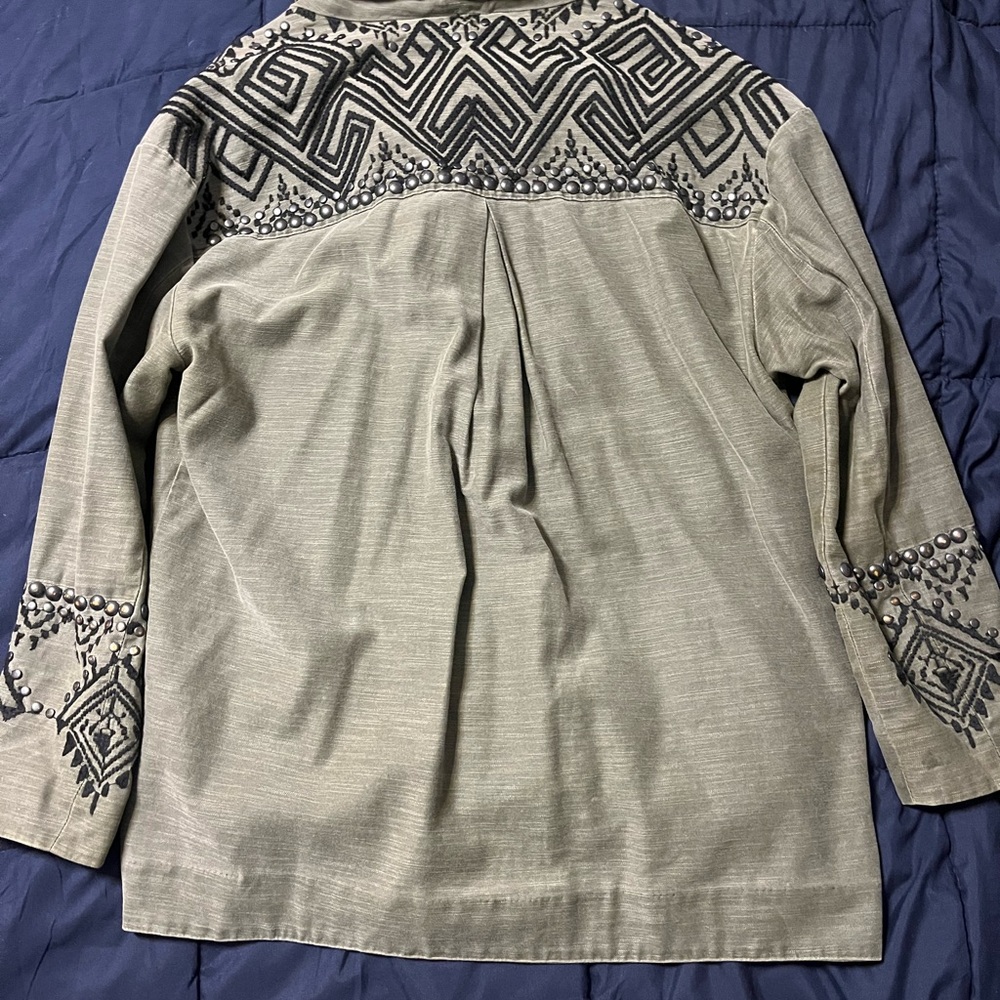 Free People Embroidered and Studded Jacket
